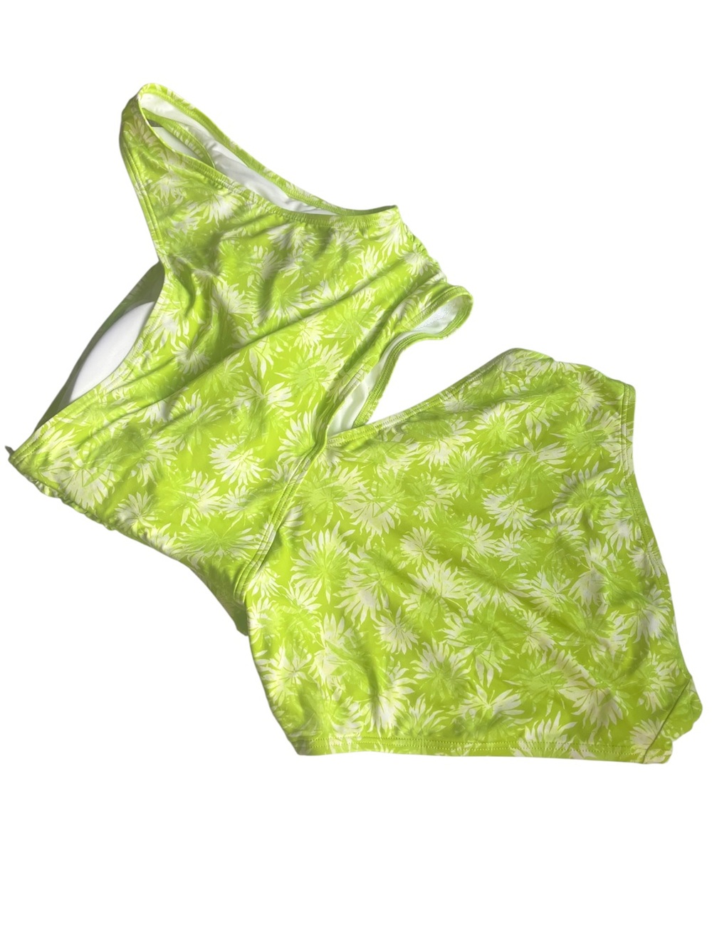 Michael Kors one shoulder cutout printed swimsuit 14
